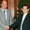 阮明哲主席与蒙古人民共和国总统办公室主任查希亚·克勒贝格